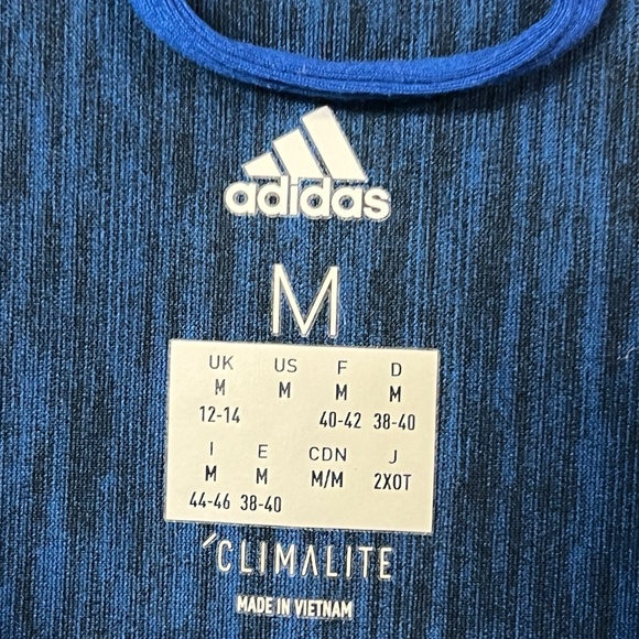 Adidas Top M Blue‎ Reflective Quarter Zip Hi Lo Thumbholes Climalite Athleisure - Picture 5 of 13